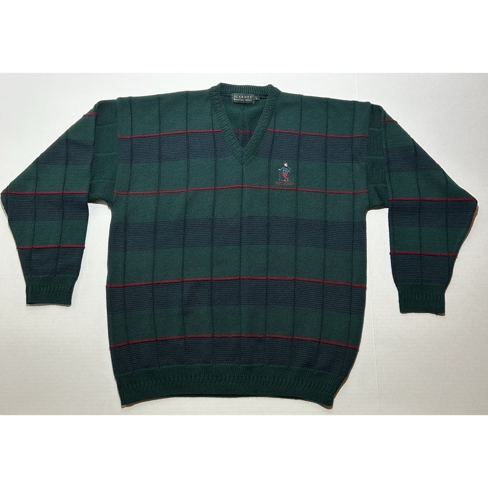 Vintage Blarney Woolen Mills Sweater Made In Ireland Wool Size Large Golf Casual